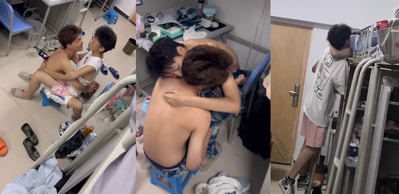 汕头一中高三男同 刘璨恺 和大一男生在宿舍做爱被抓现场 十分炸裂！