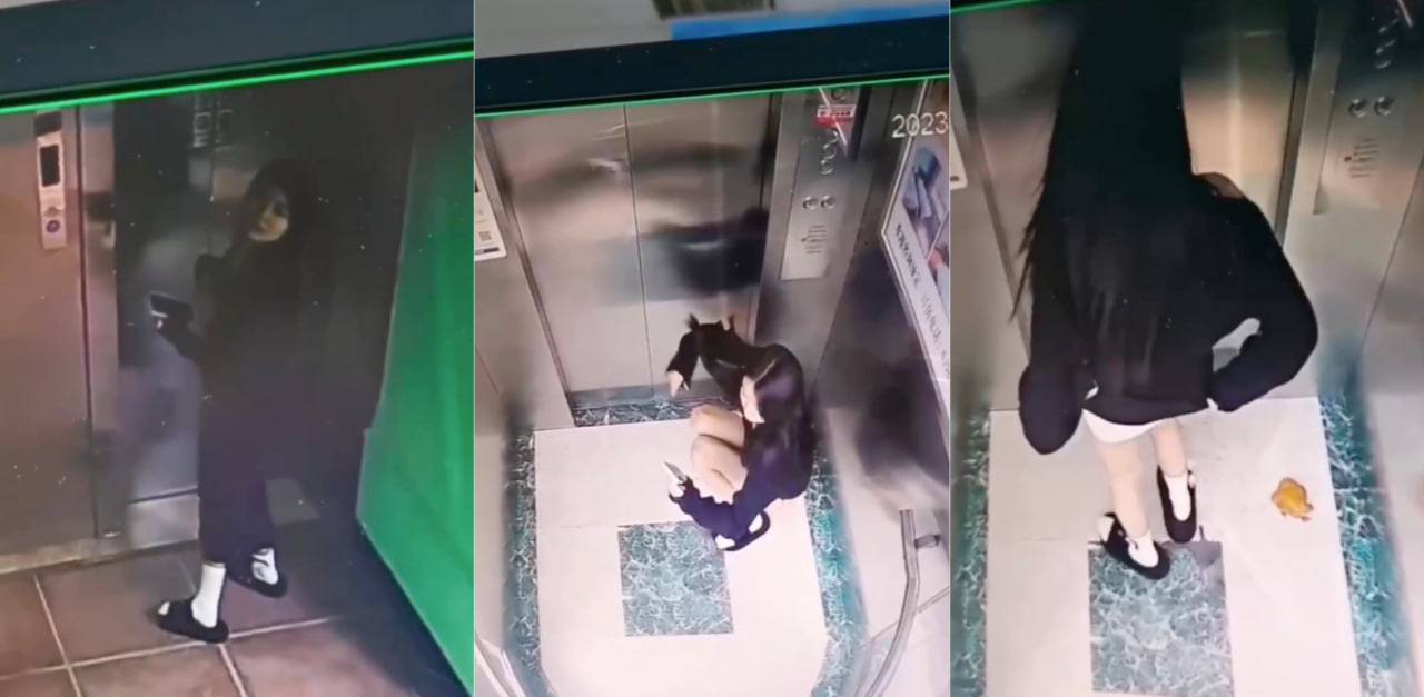 人有三急！驻马店一看似高质量女子做出惊人不雅行为，在电梯内排泄遭曝光～后被人肉确定为抖音 瑶