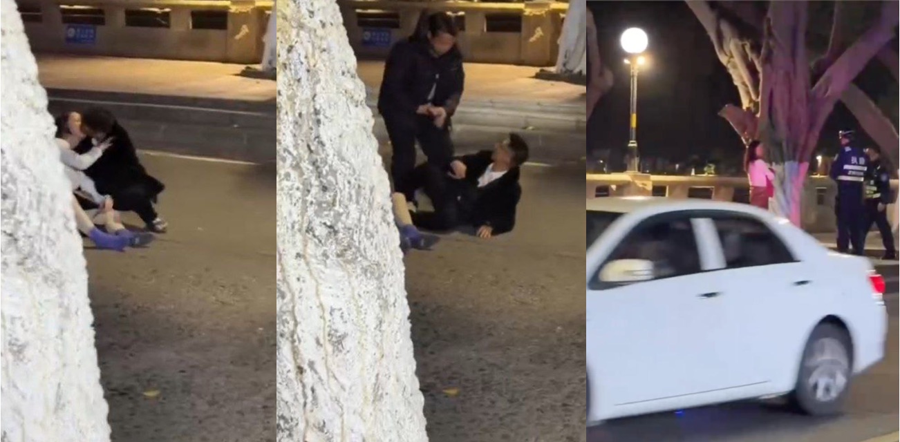 深夜街头猥亵事件频发 醉酒女躺路中被陌生男强吻 好心路人看到自制并报警
