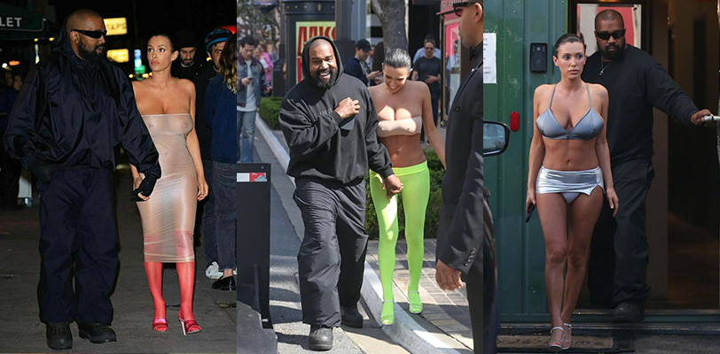 明星八卦 侃爷KanyeWest 携妻子比安卡Bianca出门福利穿搭 穿了等于没穿 慷慨的夫妻啊