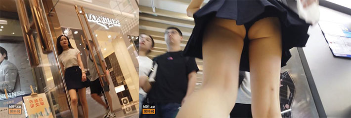 EVE商场 少妇百褶裙丰臀黑窄内