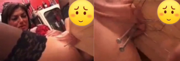 猎奇重口变态SM之铁钉虐逼！外国人就是不把逼当逼，把逼钉在木板里超刺激！