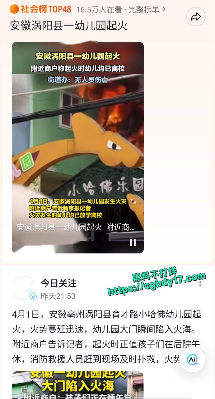 安徽涡阳育才路哈佛幼儿园奇起火1