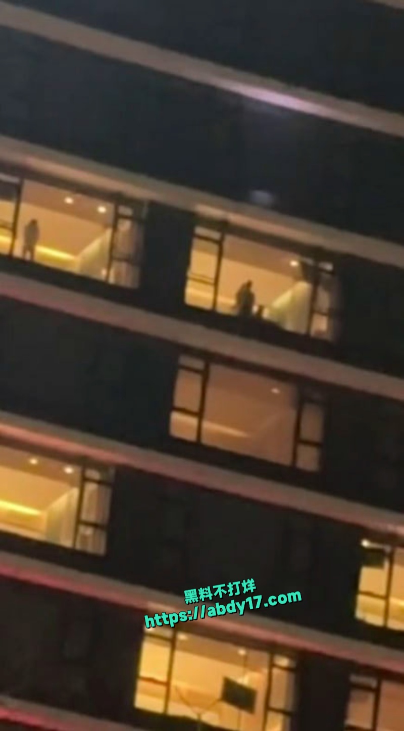 路人偷拍酒店落地窗精彩性爱画面 3
