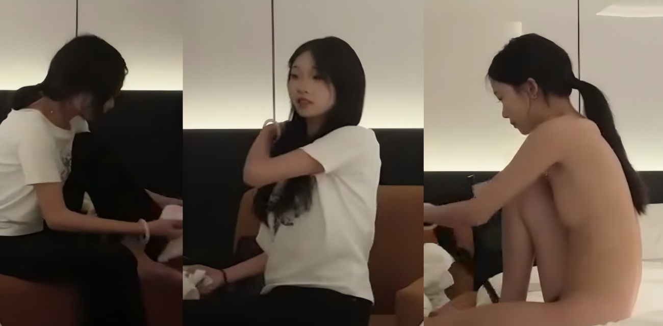 约炮黑丝妹子 连续两次偷偷拔套操 还不太熟练 差点翻车被发现
