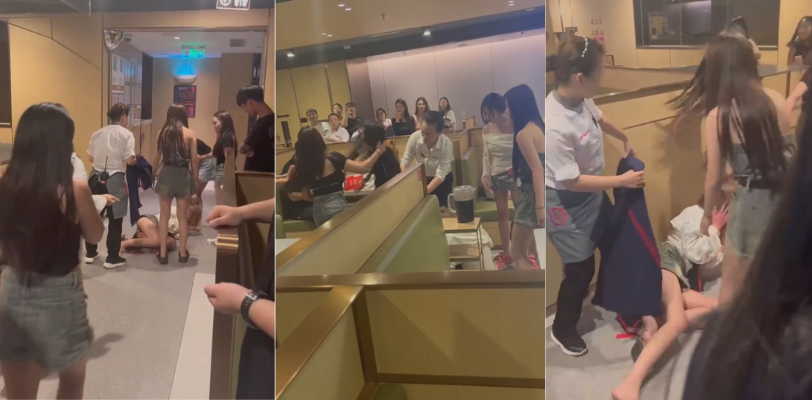全网疯求 塑料闺蜜偷腥男友 女友追到海底捞暴打闺蜜 男友竟然谁也不管就跑了
