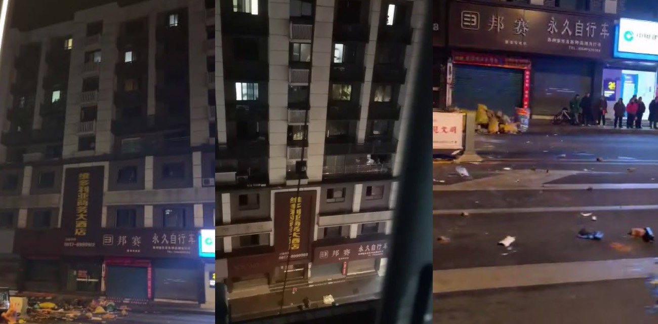 四川南充蓬安维多利亚酒店 夫妻争吵男子情绪失控 深夜高空抛物警察速控