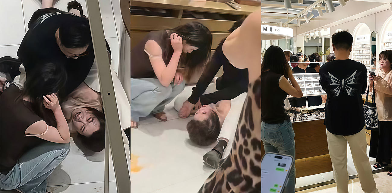 原配在如皋吾悦广场抓小三 结果丈夫为保护小三当场殴打原配 一气之下曝光私密视频