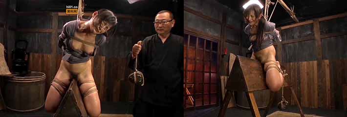 老公赌钱无法偿还，把老婆送给有钱人捆绑调教，差点大小便失禁