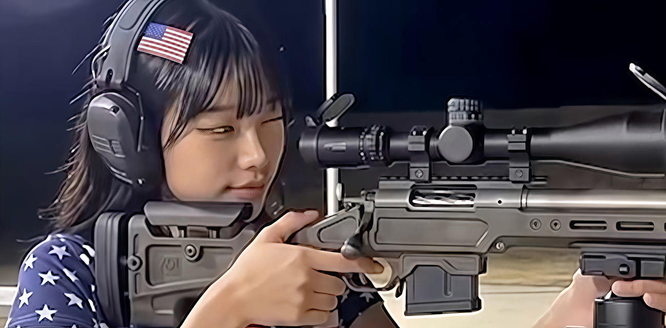 美国女孩靶场射击 后坐力震掉裤子 粉色三角篓子都露出来了