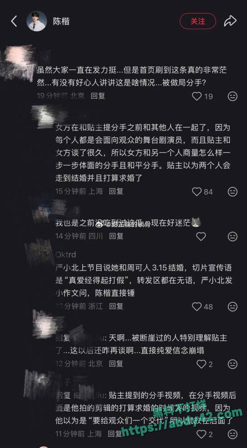 严小北被前任陈楷实名爆料10