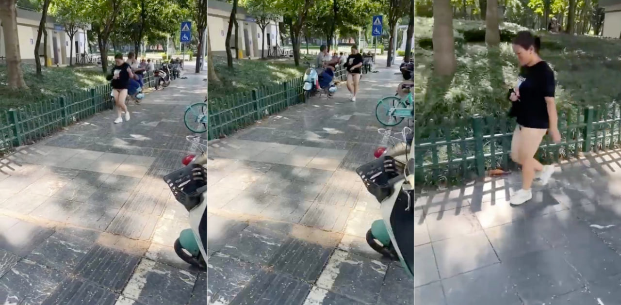 肥胖女子大白天不穿裤子在大街上裸奔！后面问其原因真是离了个大谱