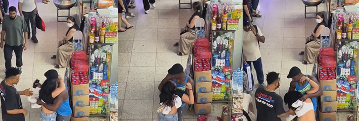仙女姐姐被黑鬼甩了 商场直接抱住黑鬼不撒手 还一直叫爸爸 这凄惨的哭腔差一点就动容了！