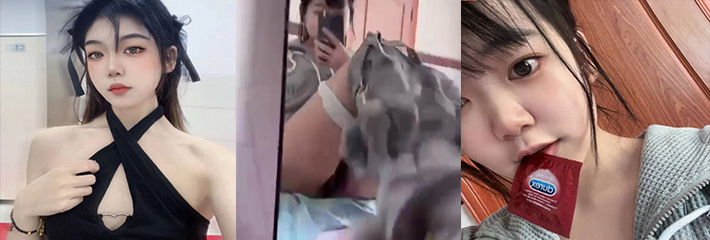精神小妹的男友因为分手怒而泄露私密视频 蓝色女仆情趣妆 清纯外表下的反差！