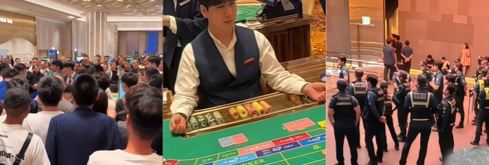 十赌九诈！韩国济州岛赌场荷官发出 红蓝牌 游客质疑赌场出千聚集起冲突后警方迅速控制现场!