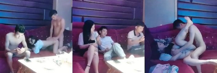 歌厅探花 兄弟各自拿下心仪小姐 包房4P做爱 超爽商K体验
