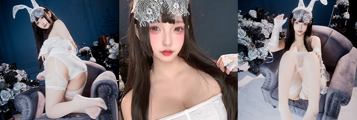 推特高颜值福利姬 神楽坂真冬 白纱幻梦大尺度兔女郎写真 最新私密作品