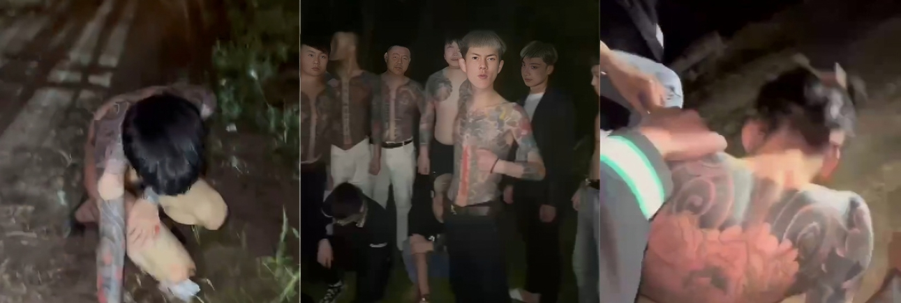嚣张精神小伙 被狠揍鼻青脸肿狼狈趴地 铁拳教训现场曝光