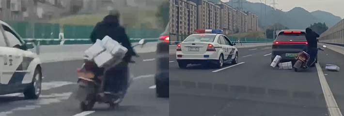 男子公路上挑衅公安 没想到自己追尾小车 场面真是够尴尬的呢！