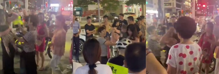 潮州街头婆媳为孙孙当街激烈争执 拉扯推搡情绪紧绷路人围观 抢子孩抚养权引发肢体冲突