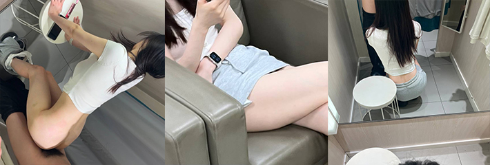 约炮女大学生 为了追求刺激在商场试衣间做爱 后入极品翘臀！