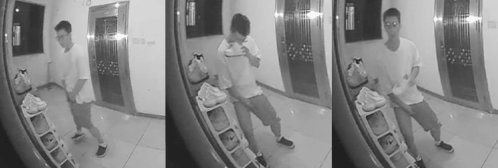 恋物癖猥琐男 在他人门口闻鞋打飞机 是哪个瓜友 你已经被曝光了 速速缴械投降