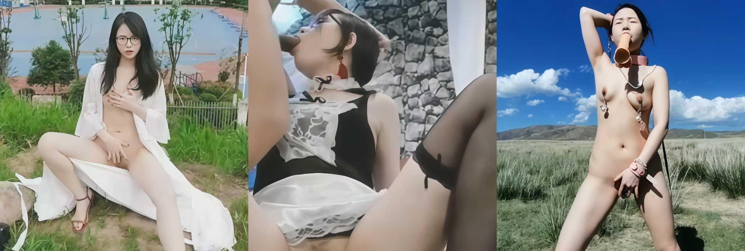 反差眼镜小姐姐 户外露出自慰 捆绑调教激情3P 拳交骚穴扩张到极限
