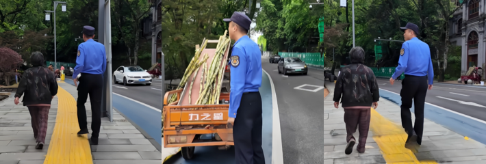 黑料正能量 江西婺源一城管 柔性执法大妈占道经营 堪称最帅城管火爆全网