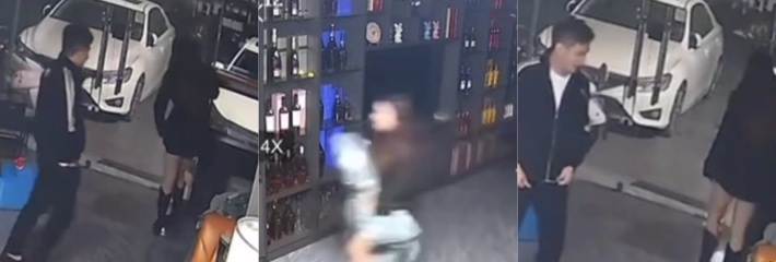 监控下奸夫淫妇在原配店里偷情被发现暴捶 大门不关胆子真大完全不把原配放眼里！