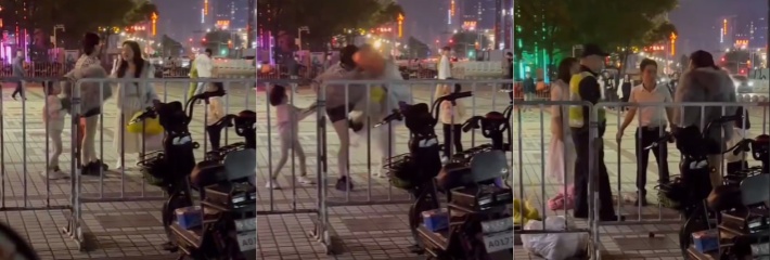 一生好闺蜜，塑料姐妹情！重庆闺蜜大街上吵了起来，黑短裤直接贴脸开大：我就不会给别人戴绿帽子！遂开打