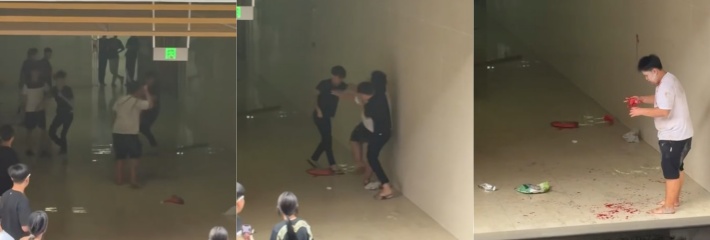 南宁大学公园恶性伤人事件 智障男子无故遭黑衣小伙刀砍 受伤后不去医院 叫围观者帮忙点烟
