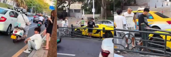 死要面子活受罪 海南三亚天涯区 小伙为了装逼租豪车带妹子兜风 结果撞上护栏豪车受损严重 这下人麻了！