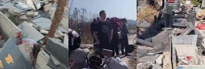 安徽合肥（新站区)发生公墓被砸骨灰被抛撒事件，真·骨灰都给你扬了，满地骨灰现场狼狈不堪，刑警介入！