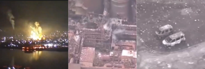 日本北海道室兰市炼钢厂 突发大爆炸上演现实版流星雨40米热风炉顶部瞬间掀翻 小日本作死了！