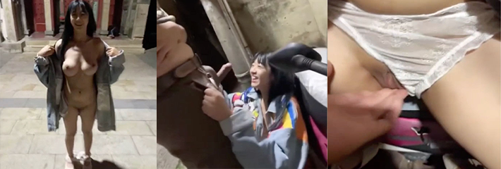 一精神小妹情侣在香港油麻地天后古庙前宽衣露乳大不敬！性上瘾在后巷做爱抽插遭引香港市民网络讨伐！