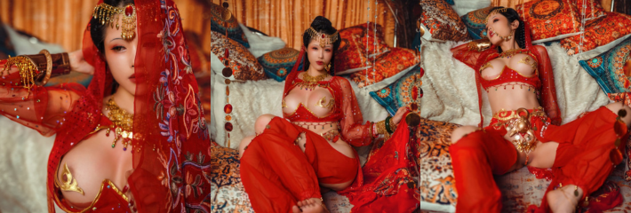 福利姬 钛合金TiTi 大尺度全裸骚拍红鸾异域风情高 颜值身材高清拍摄现场