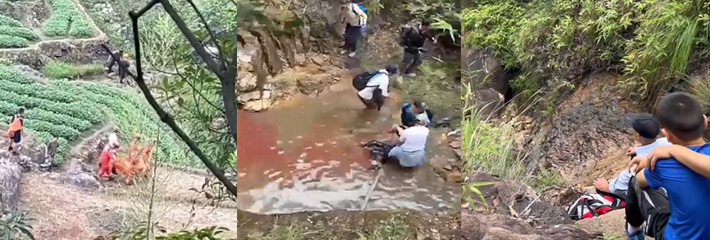 集美登山队 意外失足从山顶摔下 当场死亡集美两个子孩也在现场 真令人扼腕叹息！