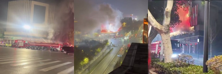 临汾尧都区大厦突发火灾 将半边天染成黑色 数公里外清晰可见 中国银行所属楼层受到影响！