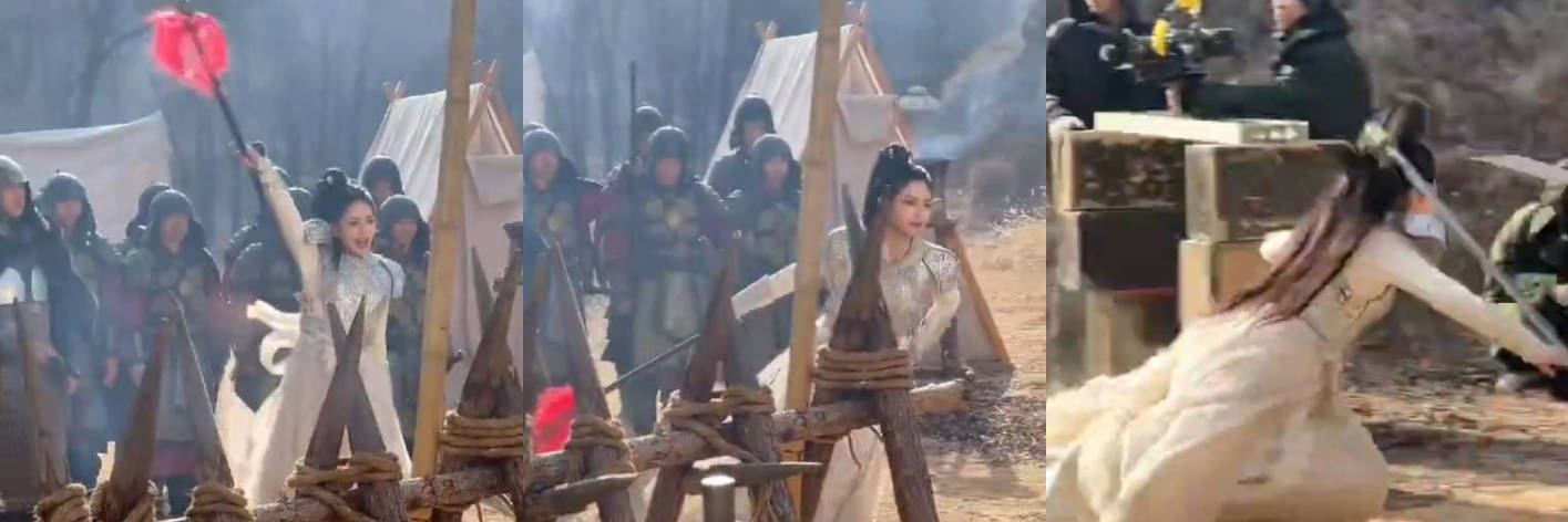 via星宇剧组拍剧跌倒名场面 高颜值女星瞬间颜面无存 现场视频流出！