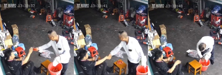 广东顺德男子提桶给店主发“喜糖”， 当店员说自己是打工的男子秒变脸 川剧变脸传承人！