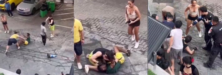 重庆街头中非武力对撞 让非洲黑鬼领略下什么叫做Chinese kongfu！