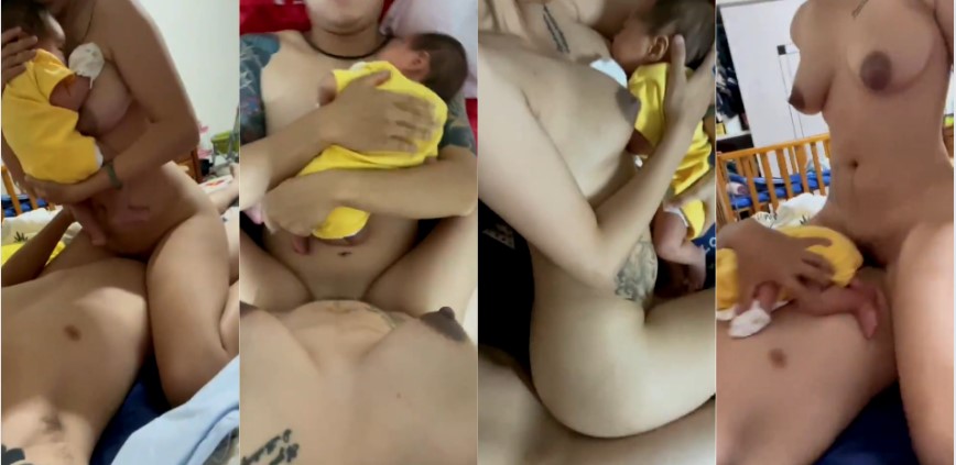 离离原上谱 巨乳少妇带着子孩 一边喂奶一边操逼 子孩变成作秀工具