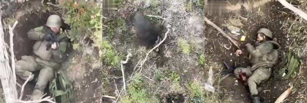 临死前，他点了一根烟！ 流出其步兵战争遇FPV无人机炸死视频 川普当选新一届总统当即承诺结束俄乌战争