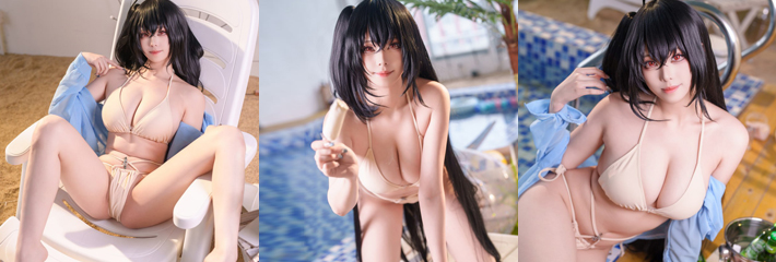 知名coser Meeu蜜汁猫裘 cos碧蓝航线大凤 Seaside Daydreams系列写真