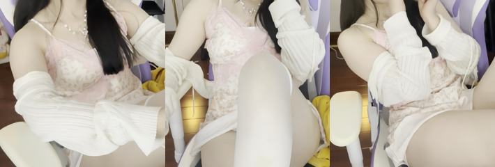 ASMR声控博主 绮夏 白丝长腿摩擦麦克风 视觉听觉双重炸裂
