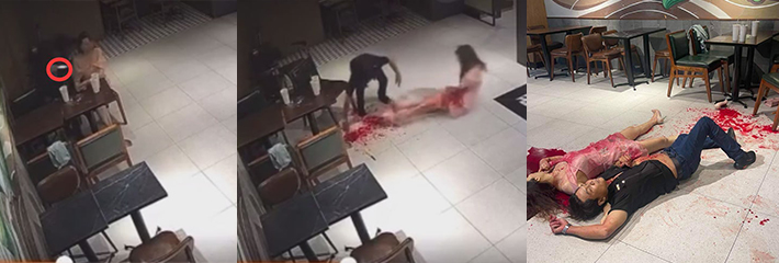 越南一男子餐厅割喉女孩 随后割喉自杀 真是狠人！