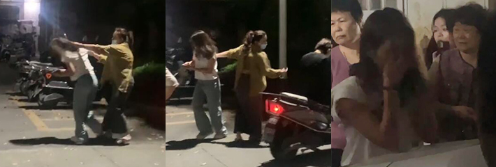 广东原配暴打小三，扯着头发游街示众，懦弱老公冷眼旁观毫无作为，汕头母老虎就是猛！