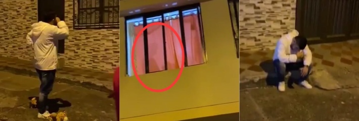 国外男子带乐队去求婚 没想到女朋友竟然在窗边吃鸡巴 男子崩溃抱头痛哭