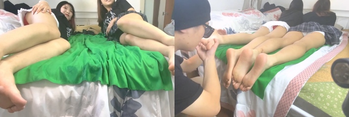 V公子摄影足控必看 学生妹 潘儿&露露 做脚部SPA按摩 被男主含脚亲吻 偷偷用肉棒玩弄！