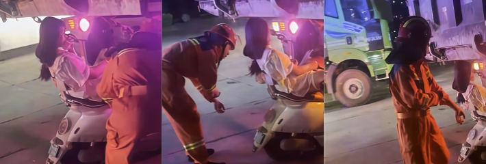广东肇庆一精神小伙带女友骑鬼火飙车 操作不慎追尾泥头车当场身亡 现场视频流出